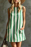 Striped Sleeveless Casual Dress
