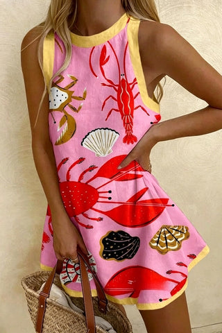 Ocean Inspired Sleeveless Shift Dress