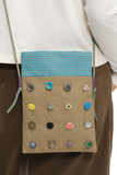 Striped Top Button Detail Crossbody Bag