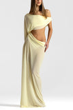 One-Shoulder Cutout Maxi Casual Dress