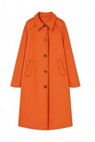 Plaid Lining Notched Collar Trench Coat