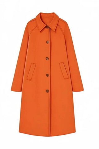 Plaid Lining Notched Collar Trench Coat