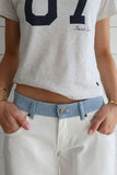 Striped Waistband Wide-Leg Casual Pants