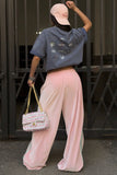 Striped Side Wide-Leg Sweatpants