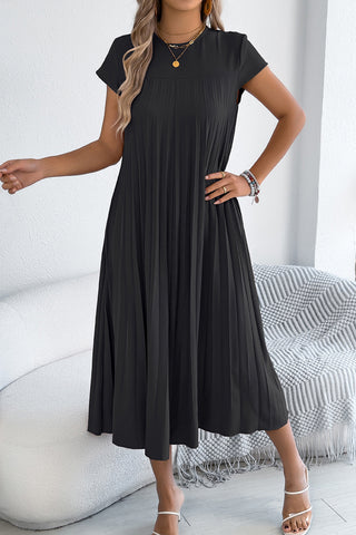 Pleated Casual Midi Dress