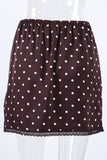 Polka Dot Mini Skirt with Lace Trim