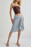 Striped Midi Wrap Skirt