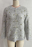Polka Dot Knit Button-Front Cardigan