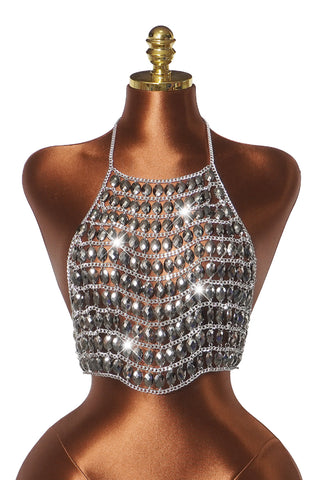 Beaded Halter Crop Top