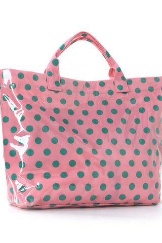 Polka Dot Structured Carryall Tote