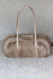 Faux Fur Top Handle Bag