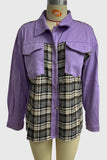 Plaid Patchwork Button-Front Jacket