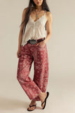 Paisley Print Wide Leg Casual Pants