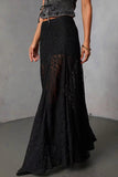 Sheer Lace Maxi Skirt