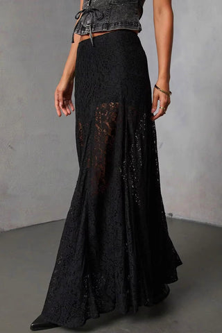 Sheer Lace Maxi Skirt