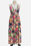 Tropical Halter Maxi Dress