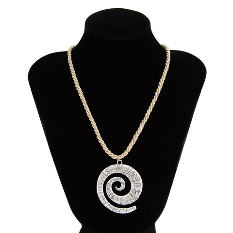 Abstract Spiral Pendant Necklace