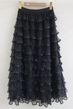 Tiered Ruffle Midi Skirt