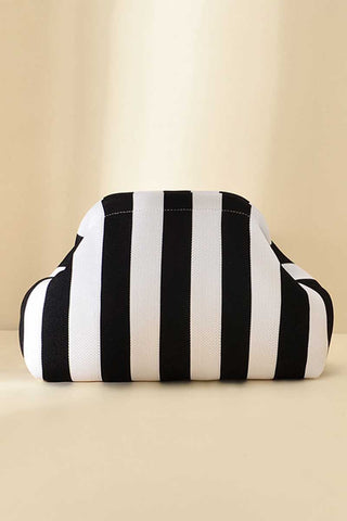Striped Structured Top Handle Bag