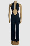 Plunge Neck Wide-Leg Jumpsuit