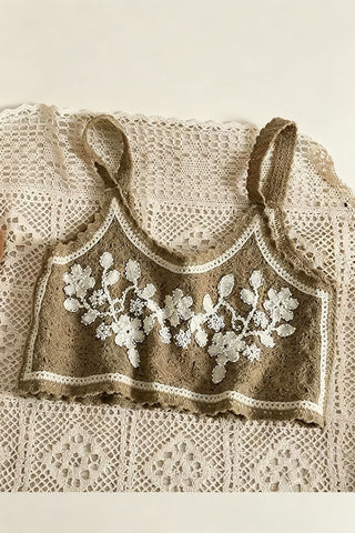 Floral Applique Crochet Cami Top