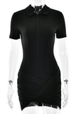 Collared Zip-Front Romper