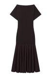 Short Sleeve Ruffle Hem Midi Casual Dress