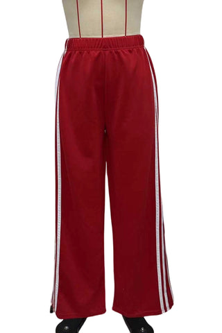 Striped Side Wide-Leg Casual Pants