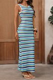 Striped Sleeveless Maxi Dress