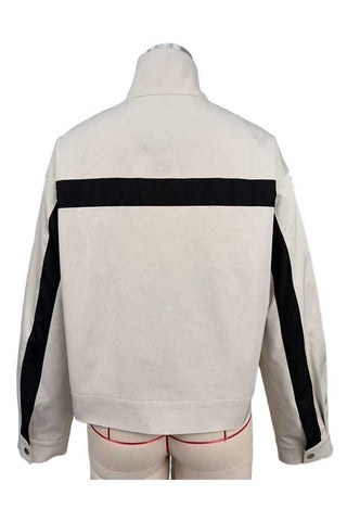 Colorblock Stripe Stand-Collar Zip Jacket