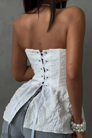Sweetheart Lace Peplum Cami