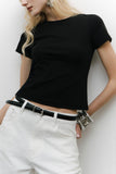 Short Sleeve Crew Neck Crop T-Shirt