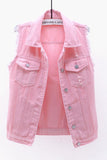 Sleeveless Collared Button-Front Vest