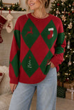 Argyle Holiday Graphic Crew Neck Sweater