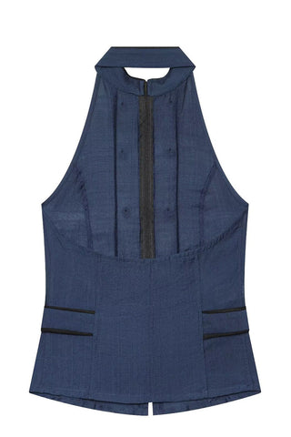 Zipper Front Double-Breasted Tank Top