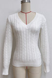 Cable Knit V-Neck Long Sleeve Sweater