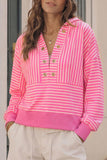 Striped Hooded Crop Sweatshirt