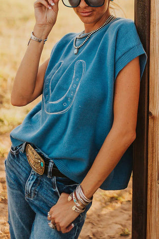 Floral Print Lettuce Trim Long Sleeve Mesh Top