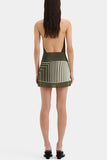Halter Neck Stripe Open Back Dress