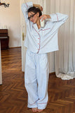 Plaid Long Sleeve Button-Front Pajama Set