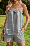 Striped Sleeveless Short Set