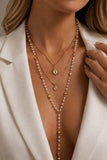 Layered Pearl Star Sun Pendant Necklace Set