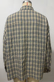 Plaid Smocked Pocket Long Sleeve Shirt