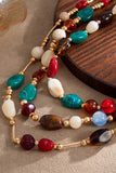 Multi-Strand Polished Stone Bead Necklace