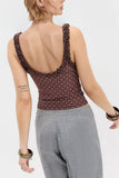 Ruffle Trim Polka Dot Tank Top