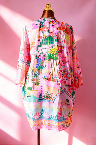 Floral Ruffle Bikini and Cover-Up Set