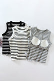 Striped Crew Neck Built-In Bra Tank