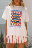 Graphic Print Crew Neck Short Sleeve T-Shirt