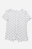 Button-Front Polka Dot T-Shirt
