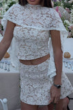 Elegant Lace Skirt Set